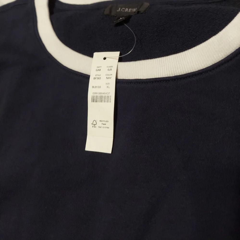 J.Crew University terry cotton cropped sweatshirt XL NAVY BNWT RETIRED 1 Left!